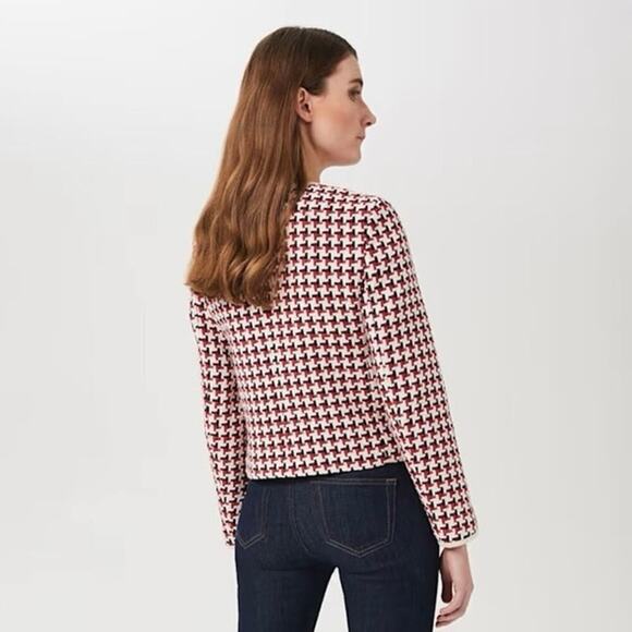 Hobbs of London Tafara Tweed Jacket in Red Multi Size 10 - Picture 14 of 14